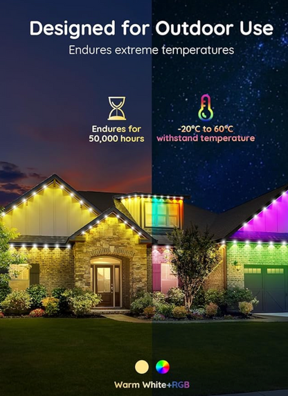 Permanent Outdoor Christmas Lights 100ft